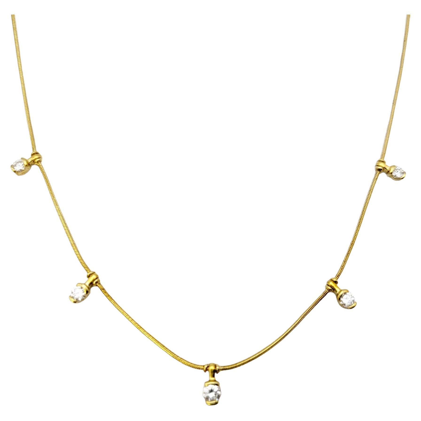 Contemporain Jose Hess, collier à 5 chaînes « Garden Lights » en or jaune 18 carats et diamants ronds en vente