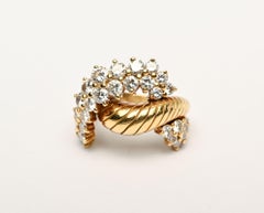 Jose Hess Gold and Diamond Crossover Ring