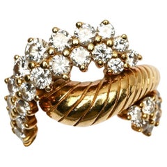 Jose Hess Gold and Diamond Crossover Ring