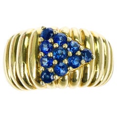 Vintage Jose Hess Sapphire and Gold Statement Ring, 18k