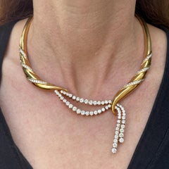 Jose Hess - Collana con diamanti a goccia in oro giallo 18 carati - e collare con dichiarazione di intenti