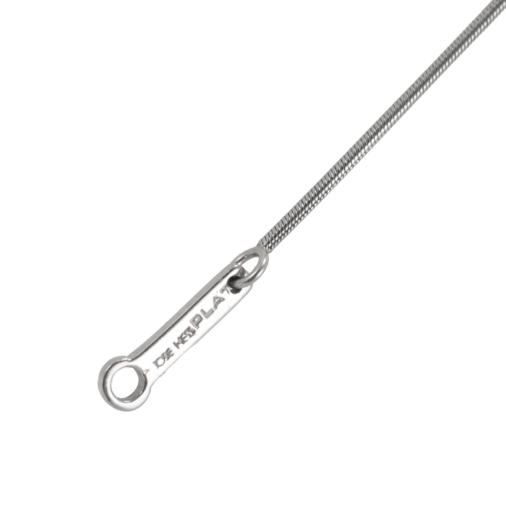 Jose Hess die Squiggle Collection 950 Platinum 0,15ct Round Diamond Halskette im Zustand „Hervorragend“ im Angebot in Houston, TX