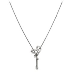 Jose Hess the Squiggle Collection 950 Platinum 0.15ct Round Diamond Necklace