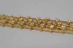 Jose Hess, Three Row Diamond Bracelet in 18k Yellow Gold, 3.01 Carats