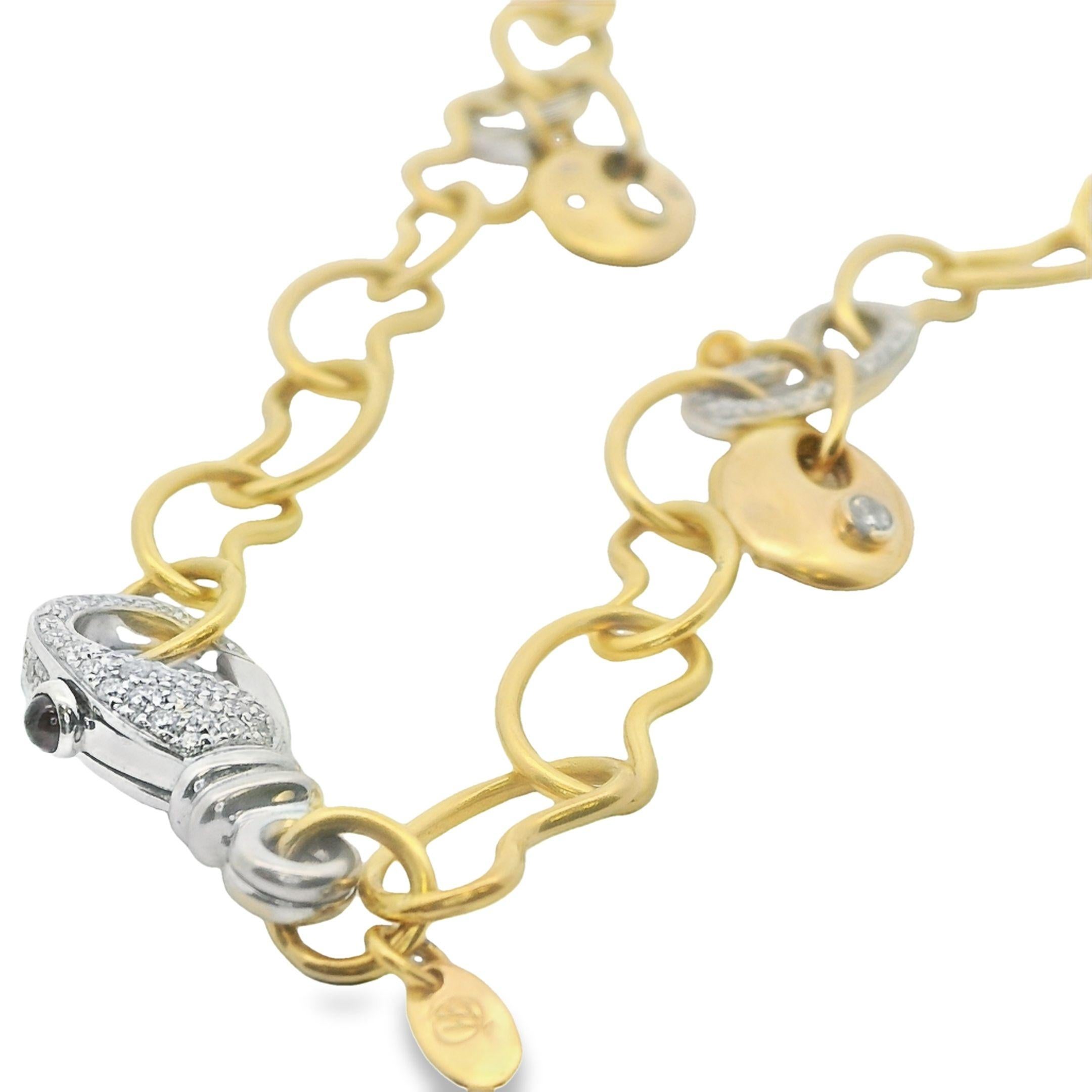 Modern Jose Hess Tri Color 18K Gold Dangling Diamond Necklace For Sale