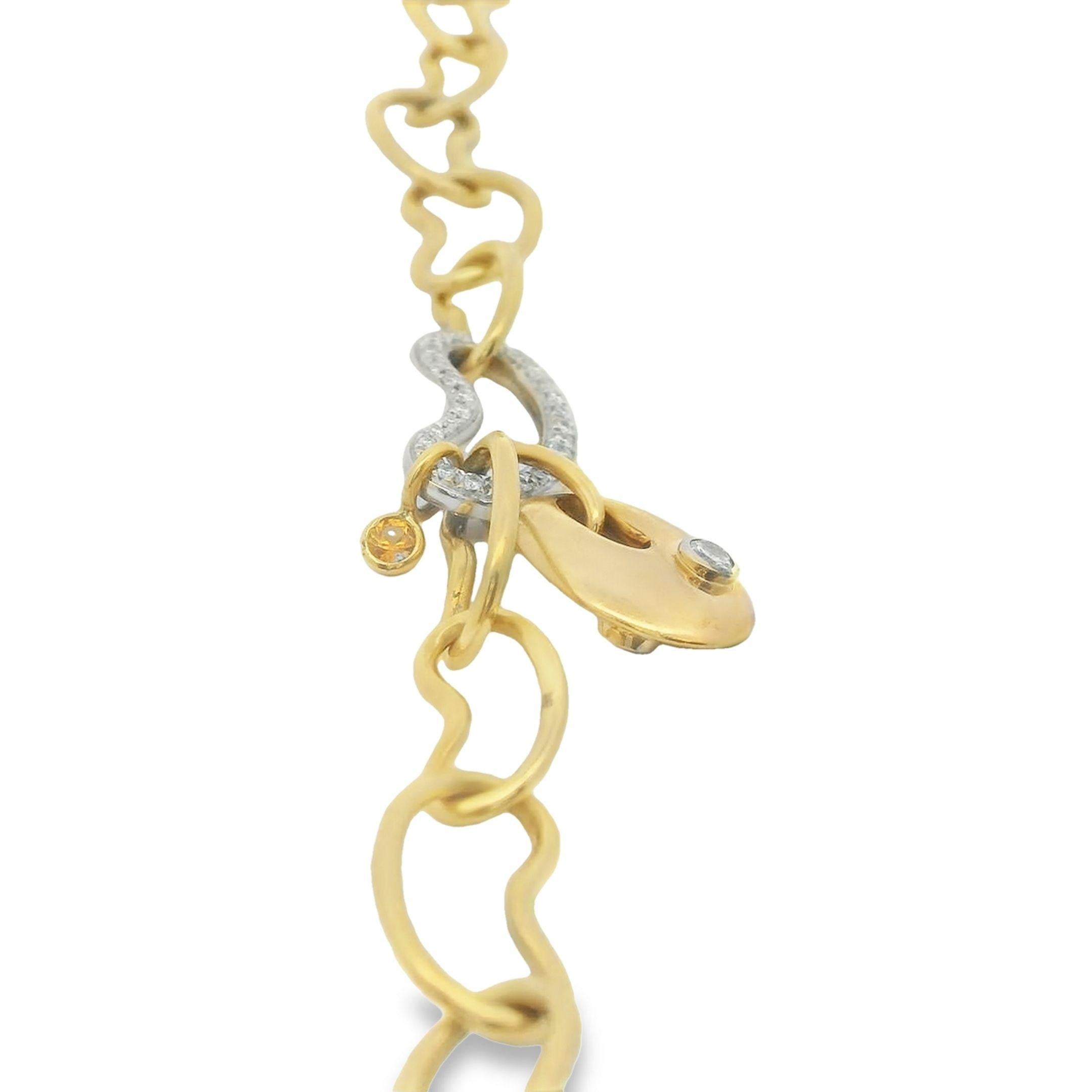 Jose Hess Tri Color 18K Gold Dangling Diamond Necklace For Sale 1