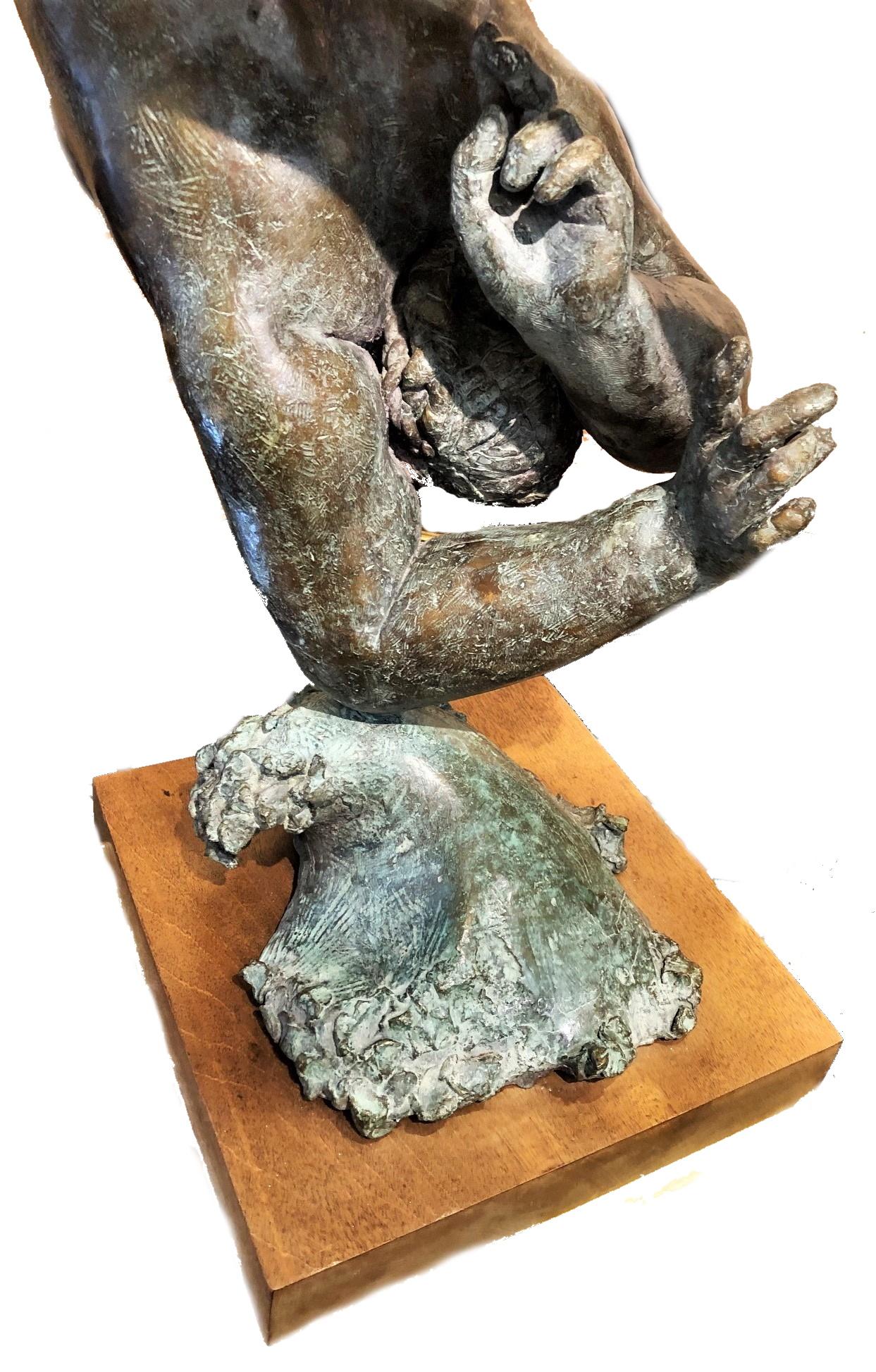 Jose Ines, Nude Female Diver, Mexican Patinated Bronze Sculpture, XX Century 2