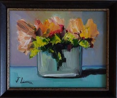 Vase of Flowers II - Original Impressionist Oil Painting on Canvas 2022