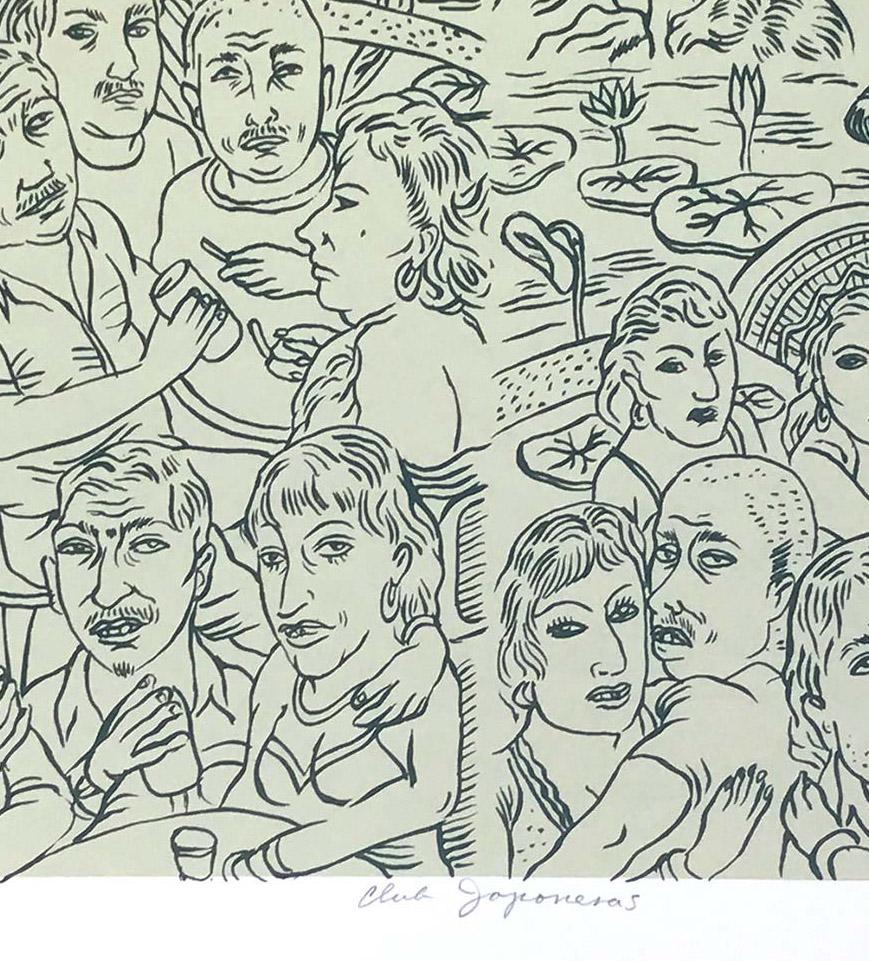 Club Japonesas, scene of crowd in dance club, by Jose Lozano For Sale 1