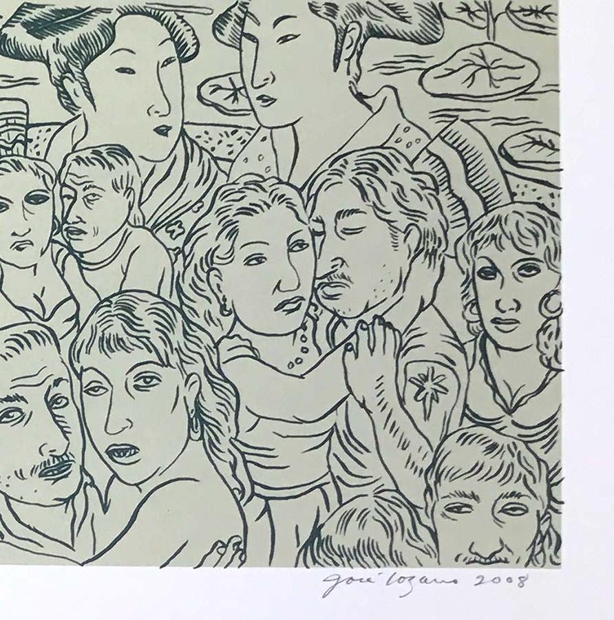 Club Japonesas, scene of crowd in dance club, by Jose Lozano For Sale 2