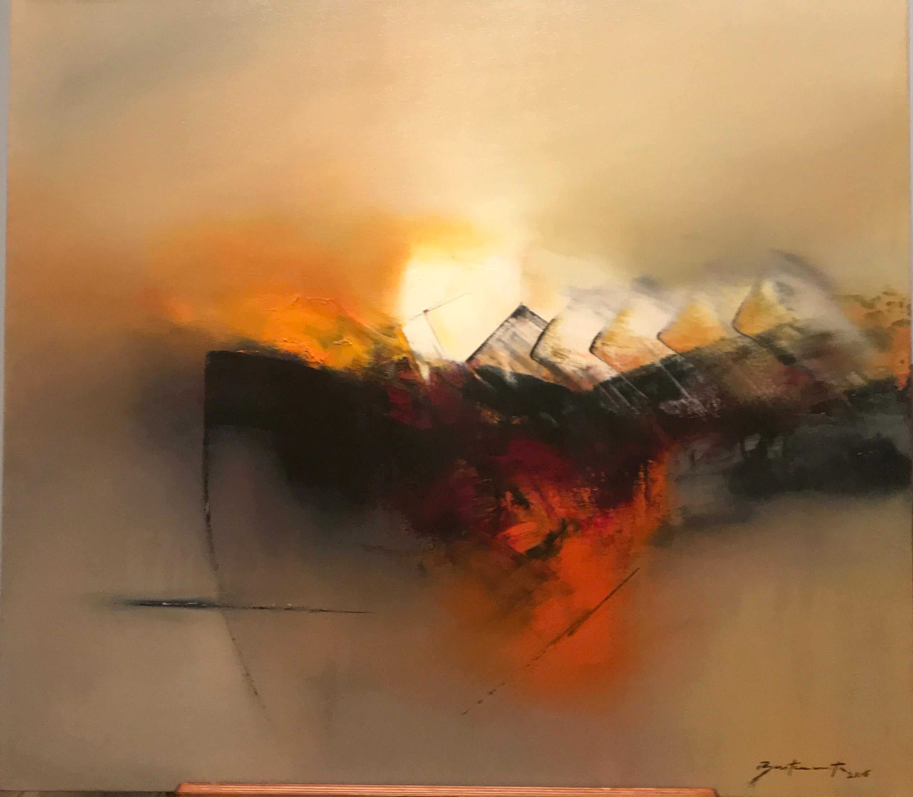 José Luis Bustamante Abstract Painting - Landscape of the Sun Gods XIV