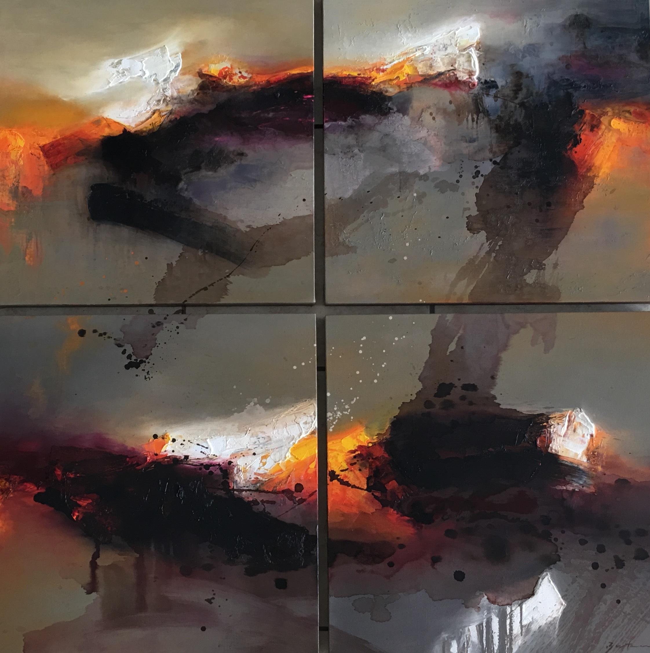José Luis Bustamante Abstract Painting – Wind-Zeremonien 2017