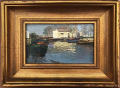 Albufera of Valencia Spain seascape original oil on board painting