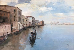 Venice Italy seascape original oil on canvas painting