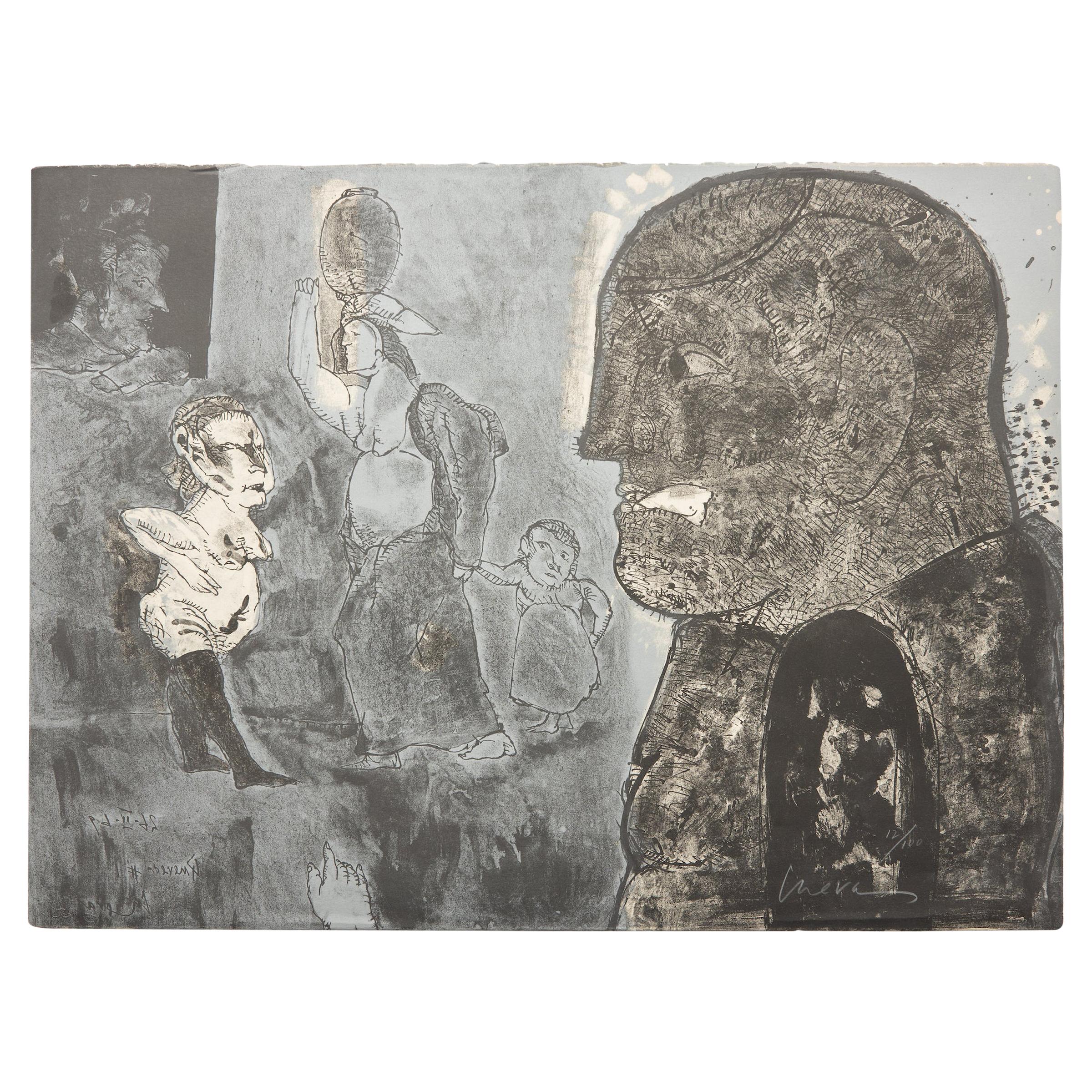 Jose Luis Cuevas  Aquatint "Lo Feo De Este Mundo II" 1969 Homage To Quevado