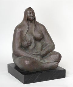 JOSE LUIS CUEVAS, Madre e bambino che allattano, 1974, bronzo, firmato e datato.
