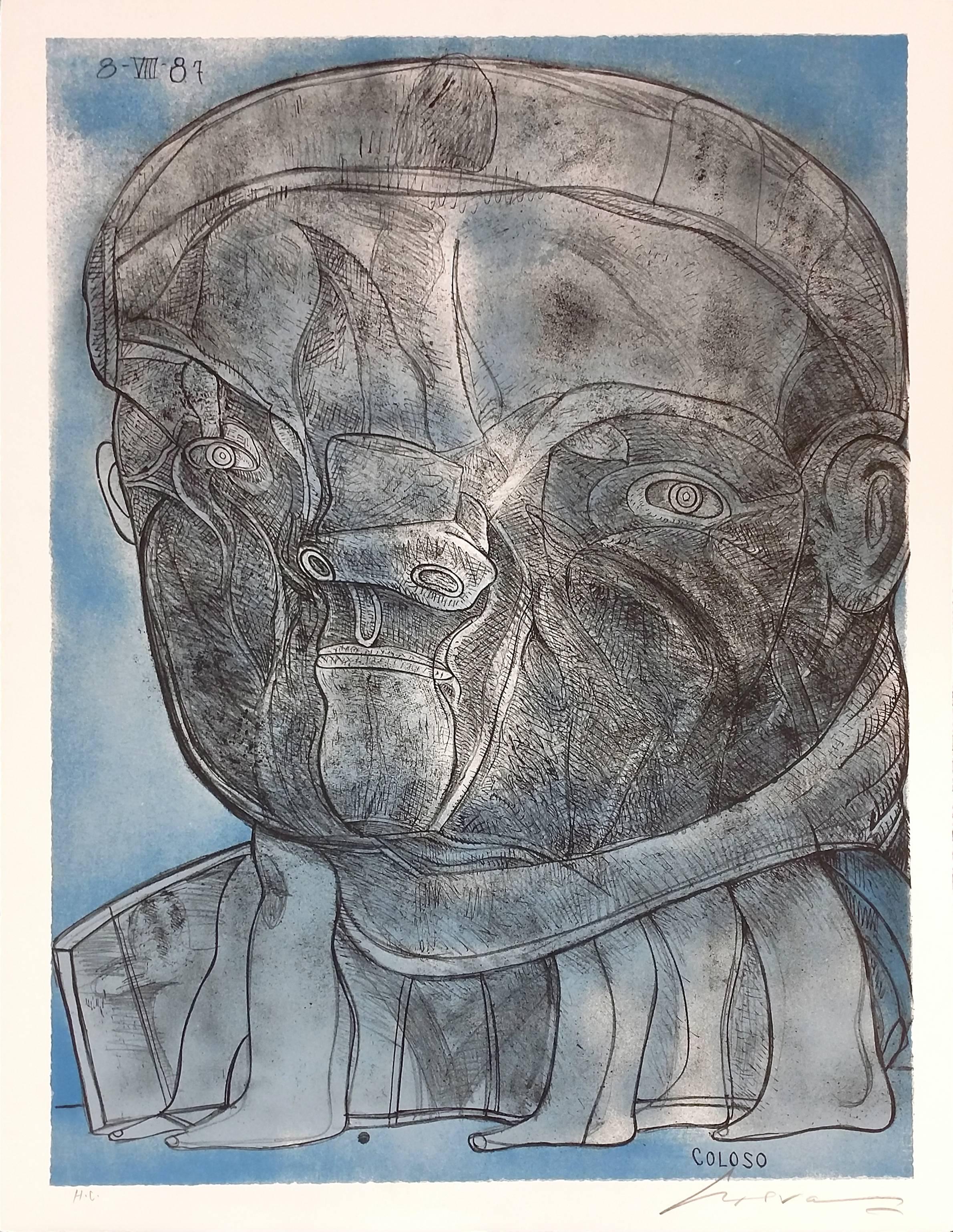 José Luis Cuevas Figurative Print - COLOSO