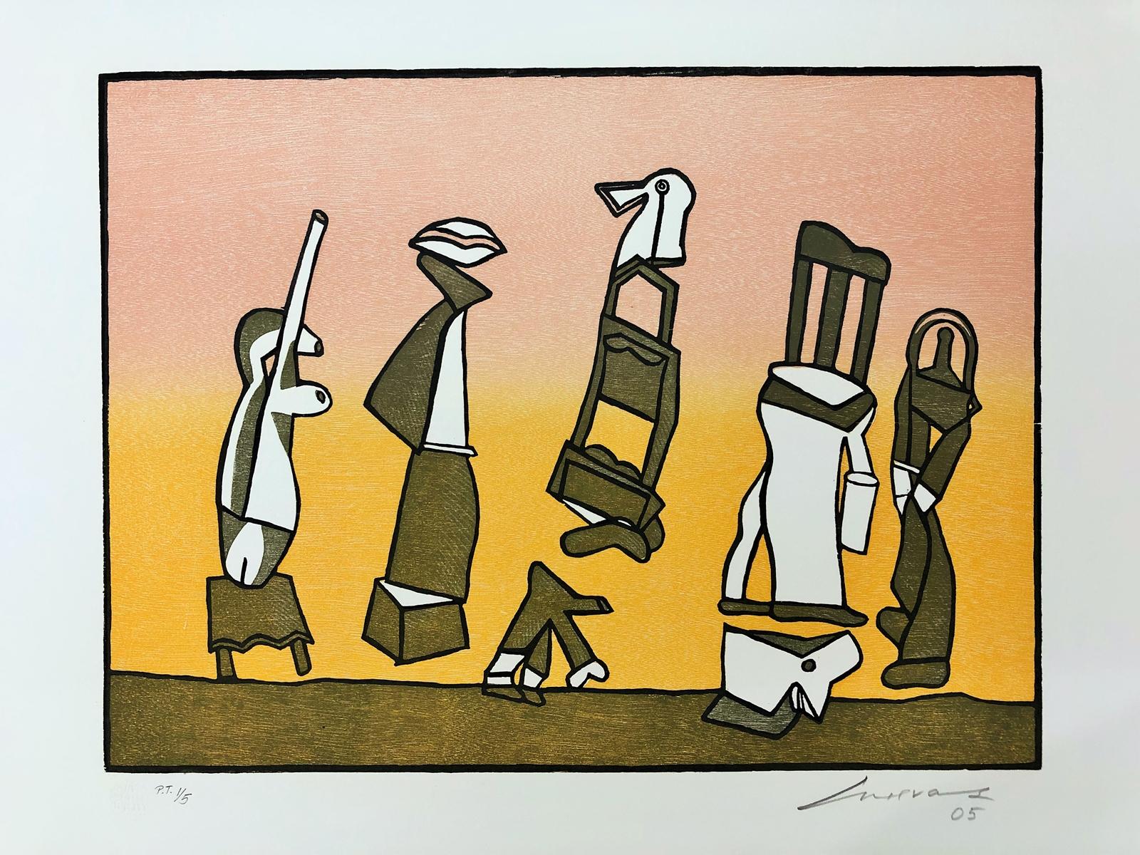 Jose Luis Cuevas, „Suite Sobre la Vida III“, Holzschnitt, 22x29.9 Zoll, 2005 – Print von José Luis Cuevas