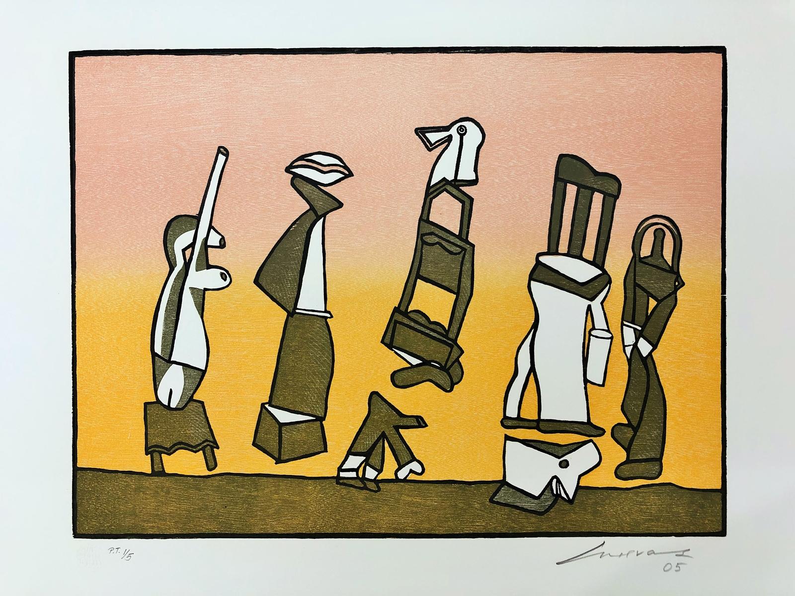 Jose Luis Cuevas, 'Suite Sobre la Vida III', 2005, Woodcut, 22x29.9 in - Print by José Luis Cuevas