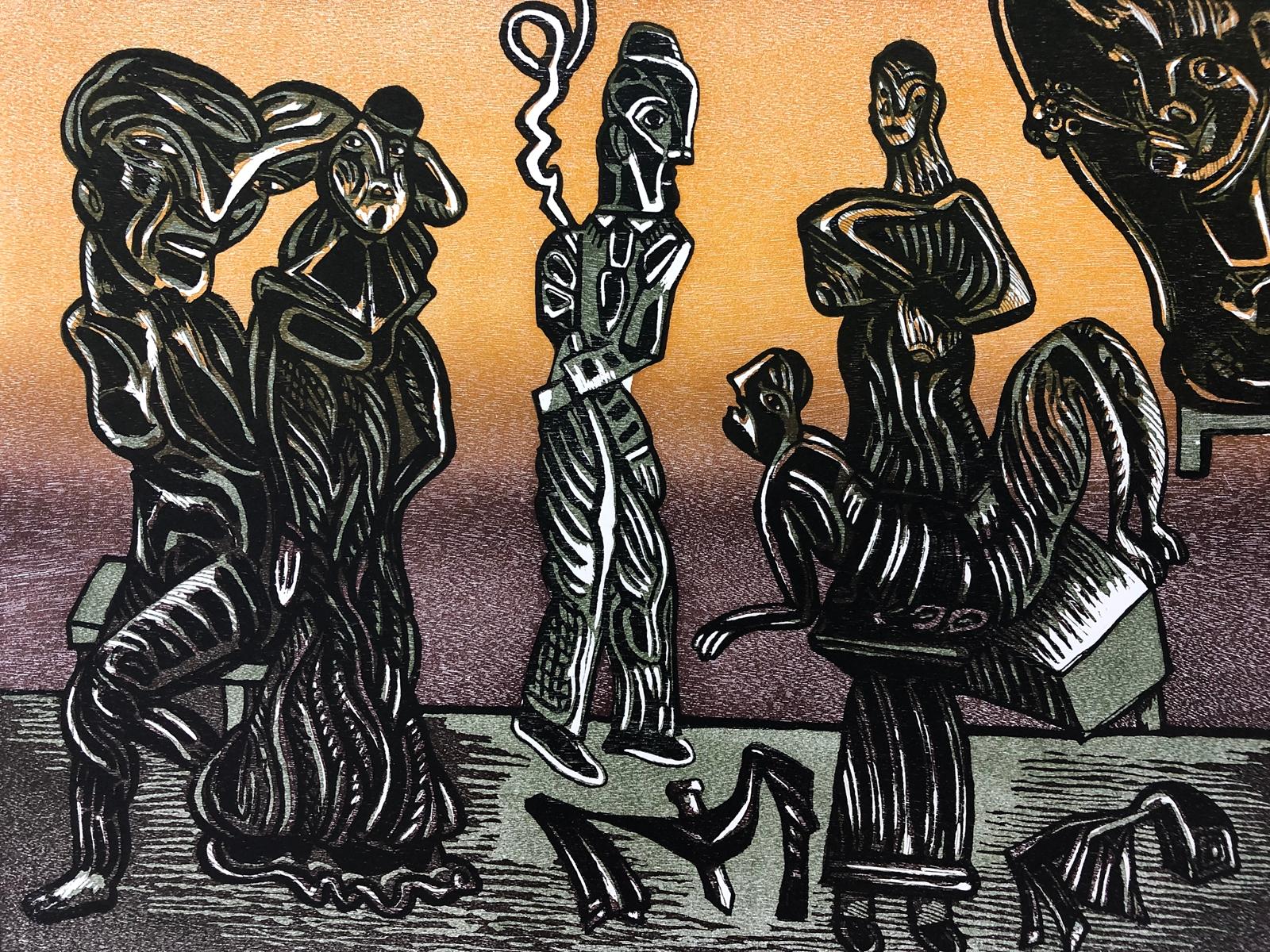 Jose Luis Cuevas, 'Suite Sobre la Vida VII', 2005, Woodcut, 22x29.9 in