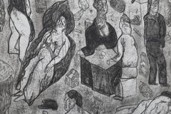 Las Victimas, signierte surrealistische Radierung von Jose Luis Cuevas