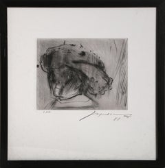 „Rembrandt als Kind“, signierte Aquatinta-Radierung von José Luis Cuevas