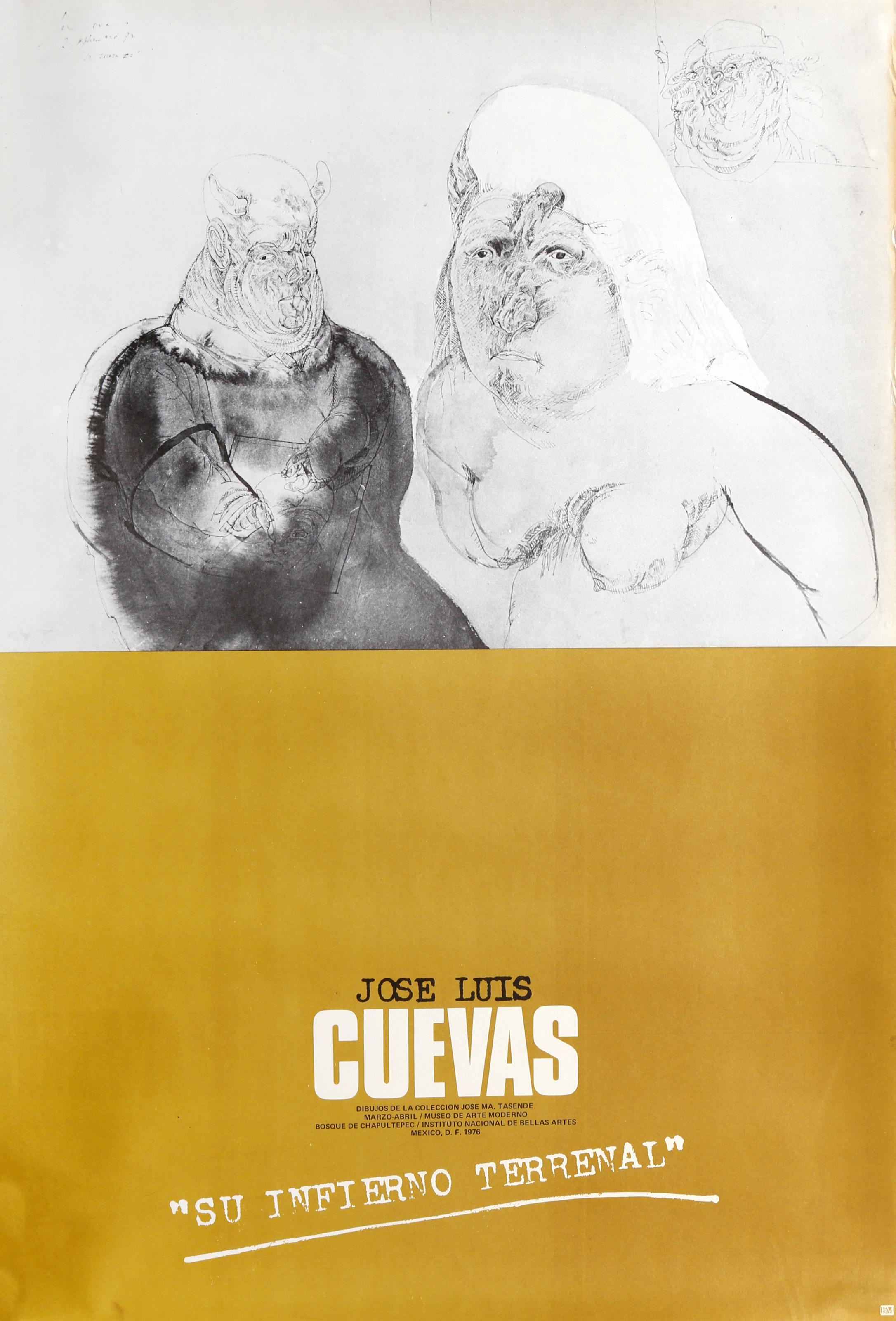 Su Infierno Terrenal, Surrealist Poster by José Luis Cuevas