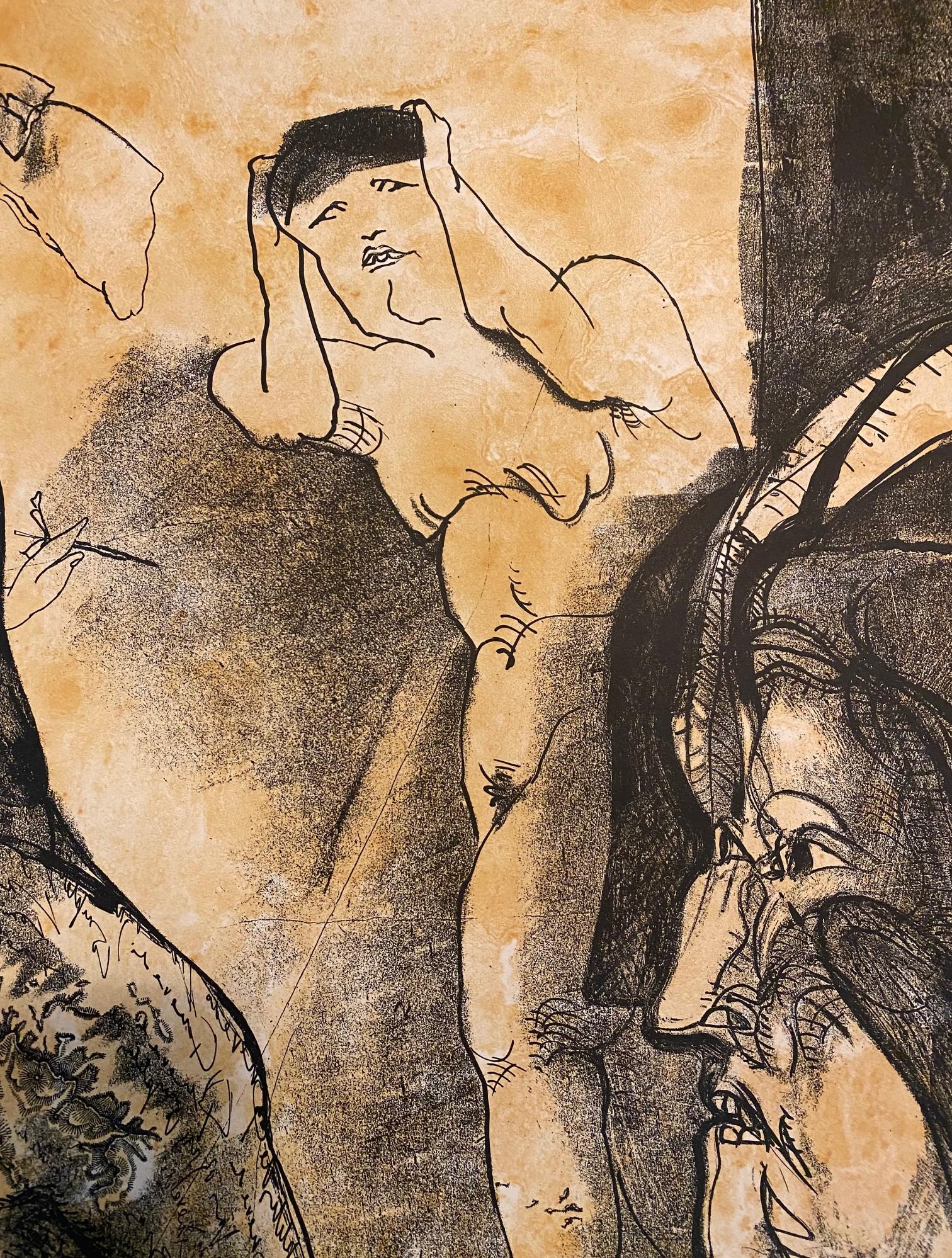 José Luis Cuevas Signed Limited Ed. Mexican Lithograph Lo Feo de Este Mundo III In Good Condition For Sale In Studio City, CA