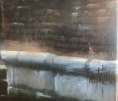 Venezia, Italie, technique mixte sur toile sur carton, paysage urbain