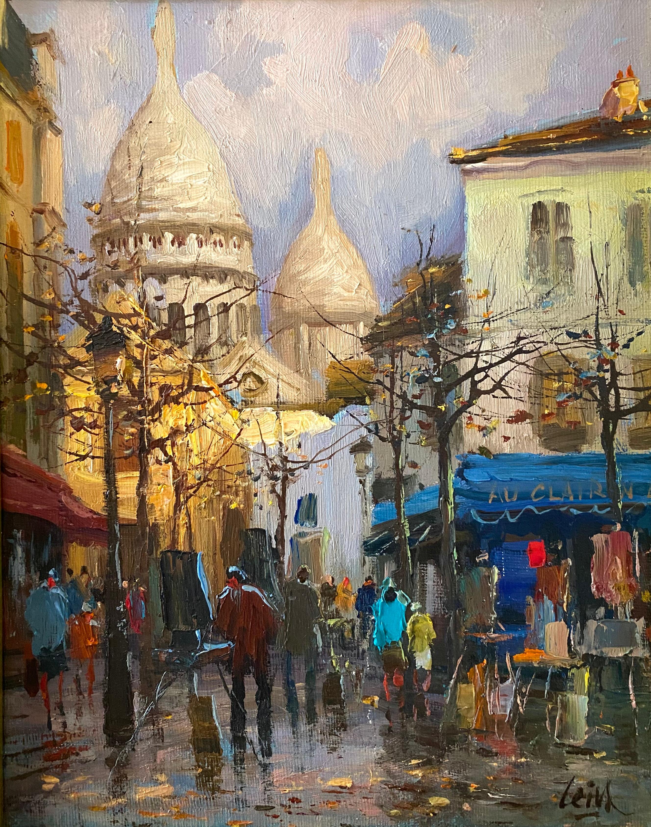 “Place du Tertre,  Montmartre, Paris” - Painting by Jose Luis Leiva Sanchez