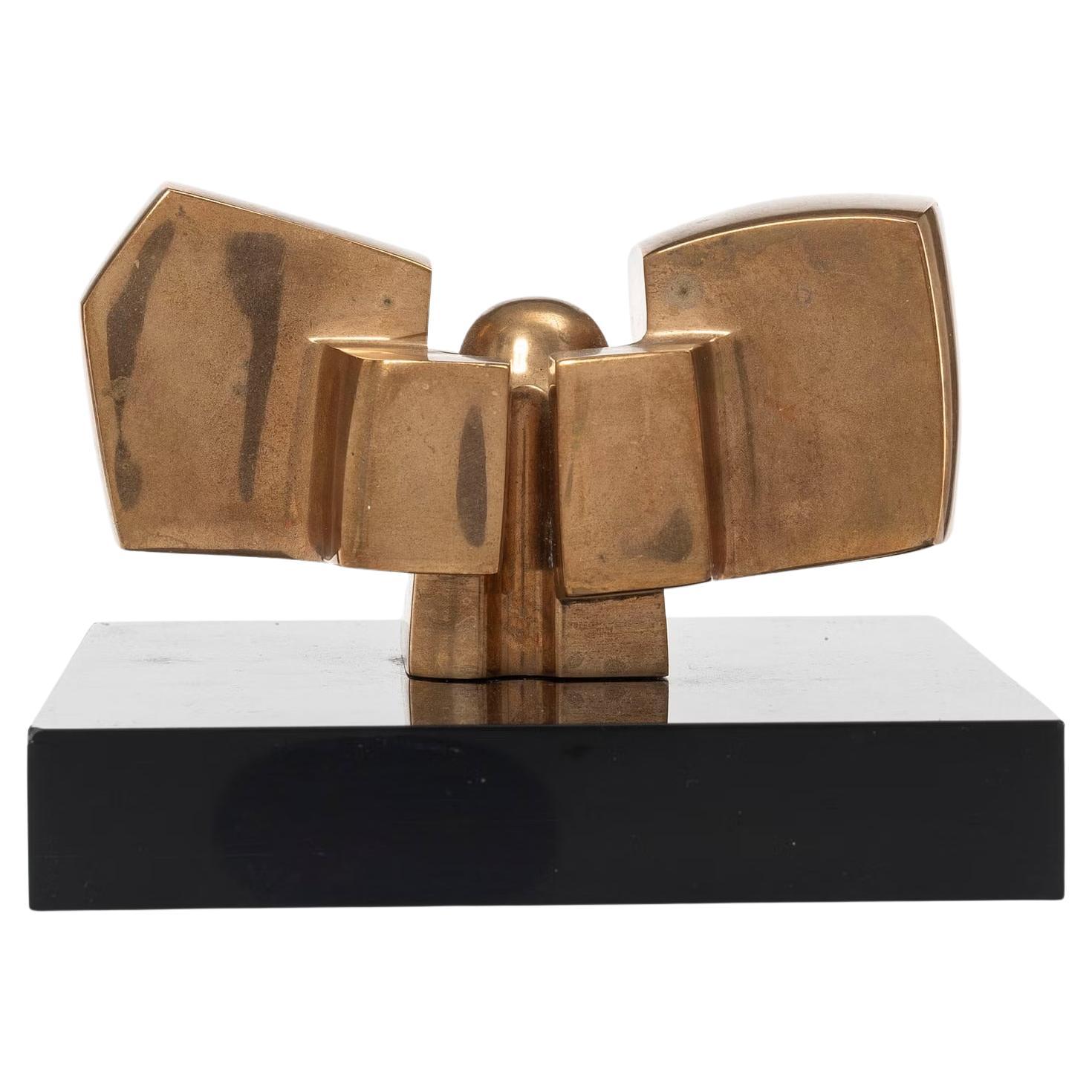Jose Luis Sanchez Solid Bronze Sculpture Spain 1970 Signed
