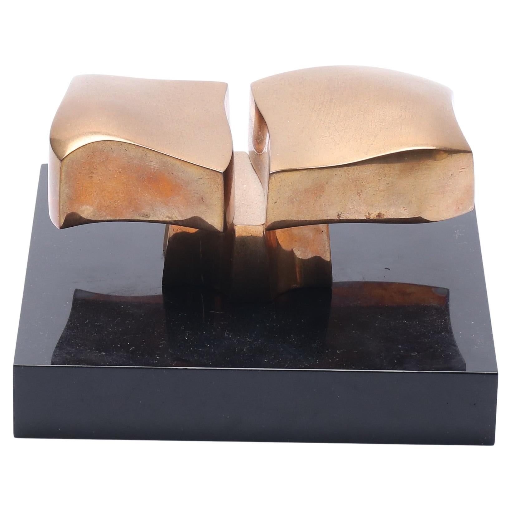 Jose Luis Sanchez Solid Bronze Sculpture Spain 1970 Signed For Sale