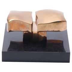 Jose Luis Sanchez Solid Bronze Sculpture Spain 1970 Signed