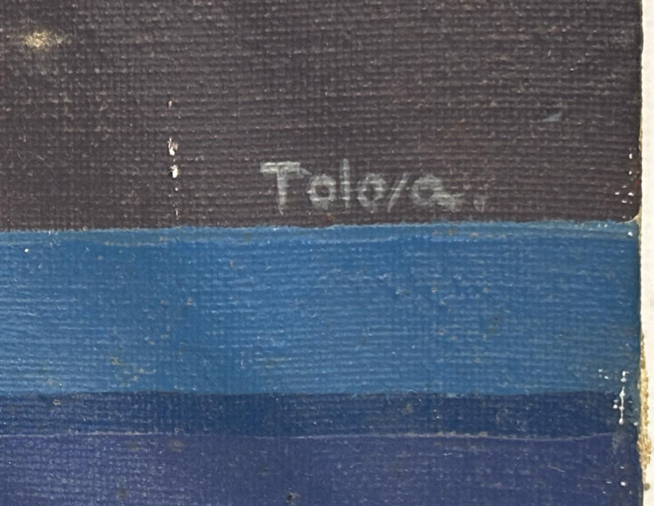 José Luis Tolosa, The Red Cable, 1976 — Geometric Abstract Figurative Oil on Can For Sale 5
