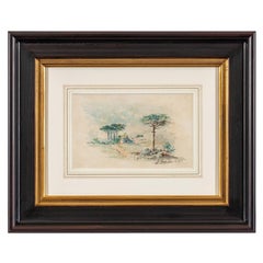 José M. I&M., "Paysage rural", aquarelle sur papier, signée et datée 1897