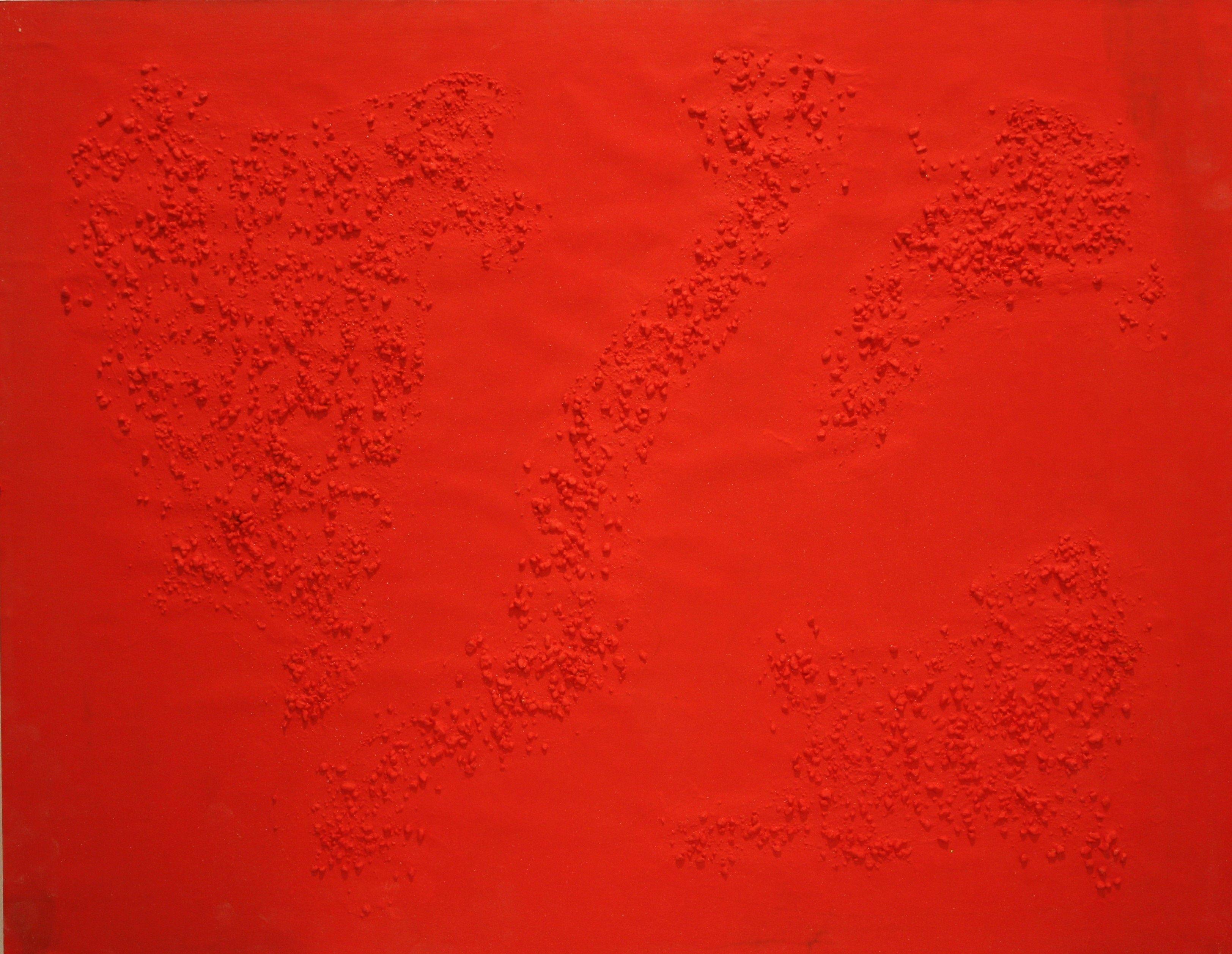 Jose mÂª Palacin  Calvo Abstract Painting – ROJO, Malerei, Acryl auf Holzplatte