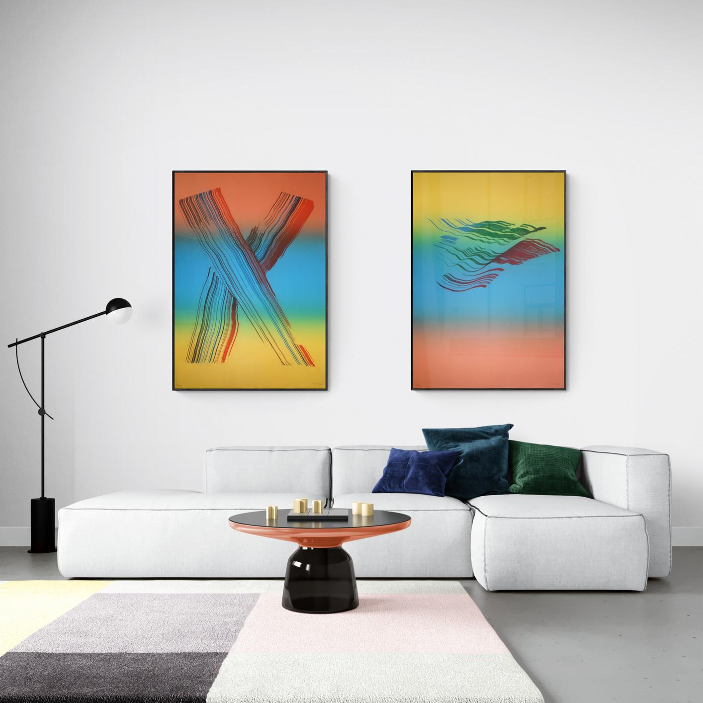 IRIS 2. Limited edition Lyrical abstraction Spanish Contemporary Blue Strokes - Print by Jose Manuel Broto
