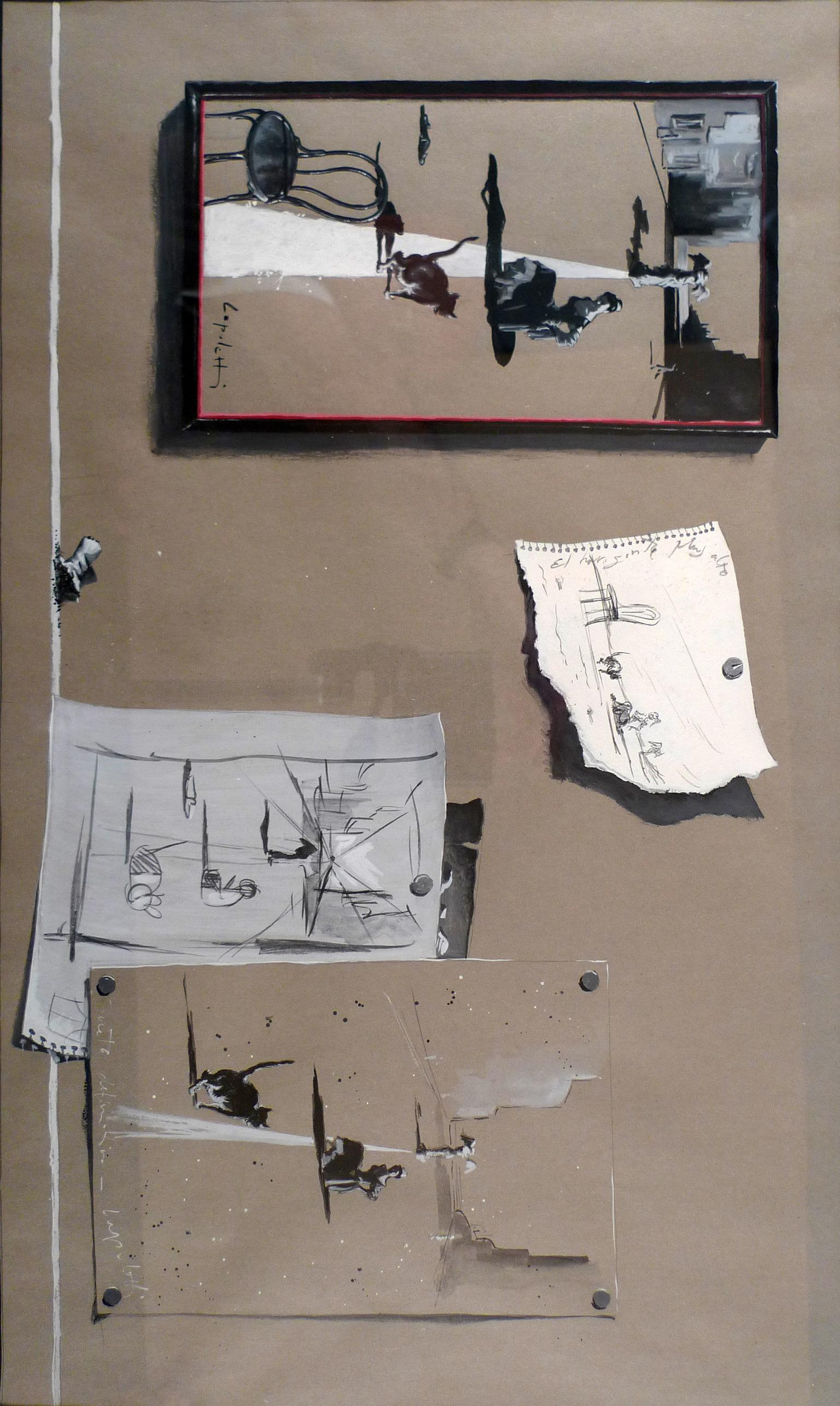 "Untitled", A Surrealist Mixed Media on Paper by Spanish José Manuel Capuletti - Art by Jose Manuel Capuletti