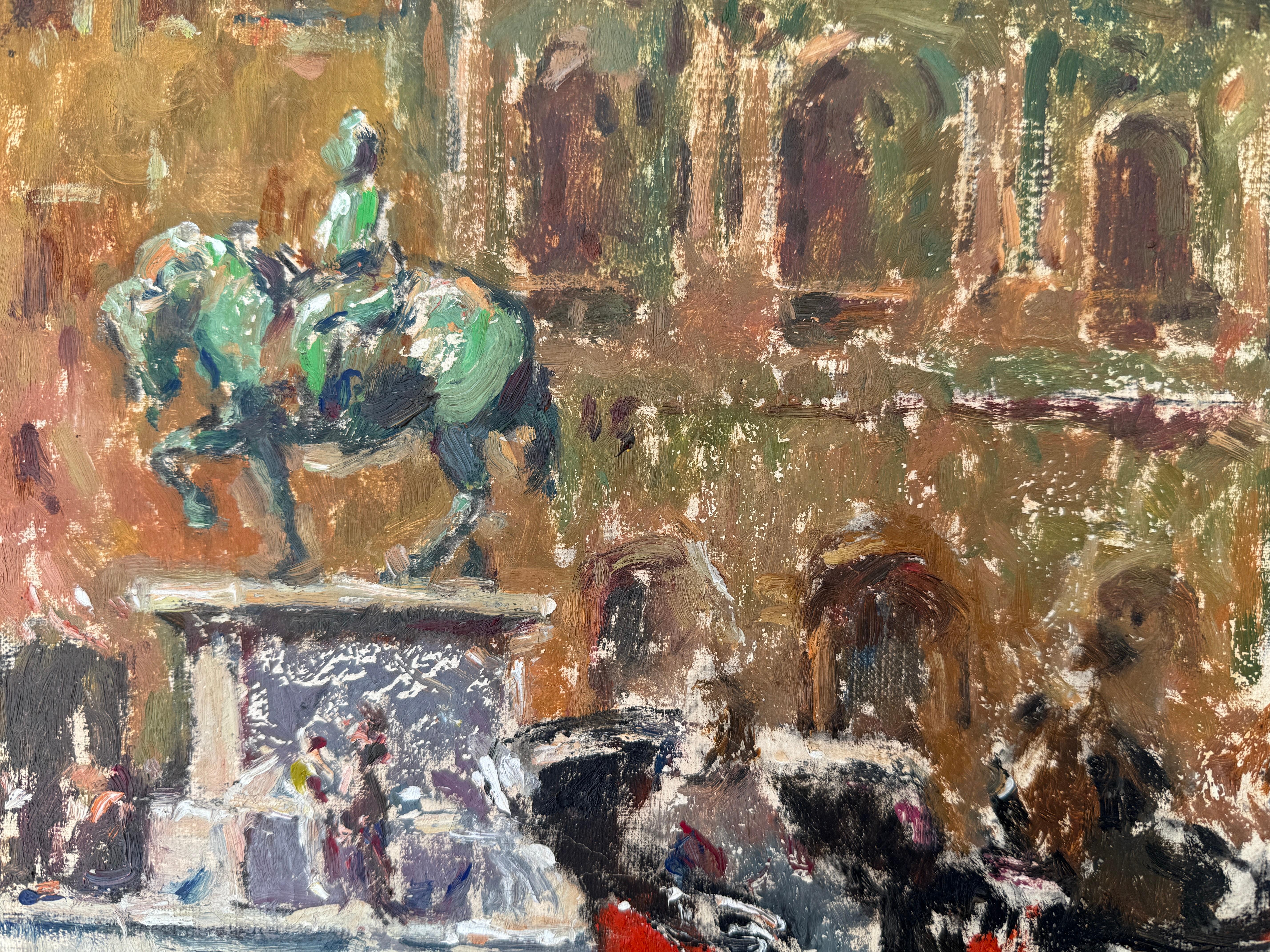 Piazza della Signoria Florenz Italien Öl auf Leinwand Gemälde im Angebot 1