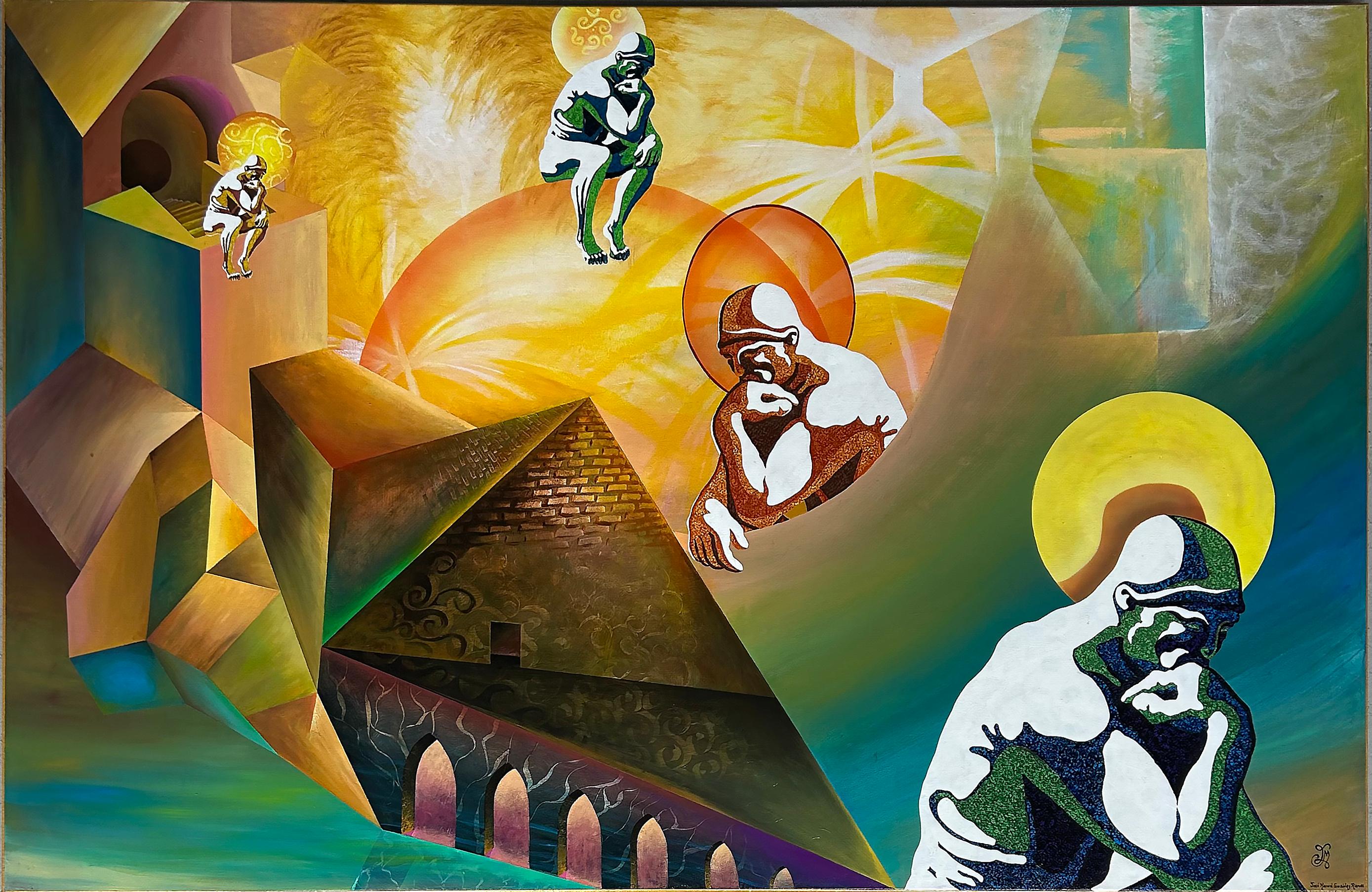 Dipinto a mano Artista Jose Manuel Giraldez Ramos Pittura acrilica astratta su tela in vendita