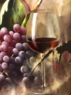STILL-LIFE, BODEGON, WINE & GRAPES, SHERRY WINE