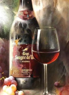 STILL-LIFE, BODEGON, WINE & GRAPES, SHERRY WINE