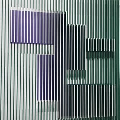 Green Molecule 2 - Arte cinetica geometrica astratta di J. Margulis