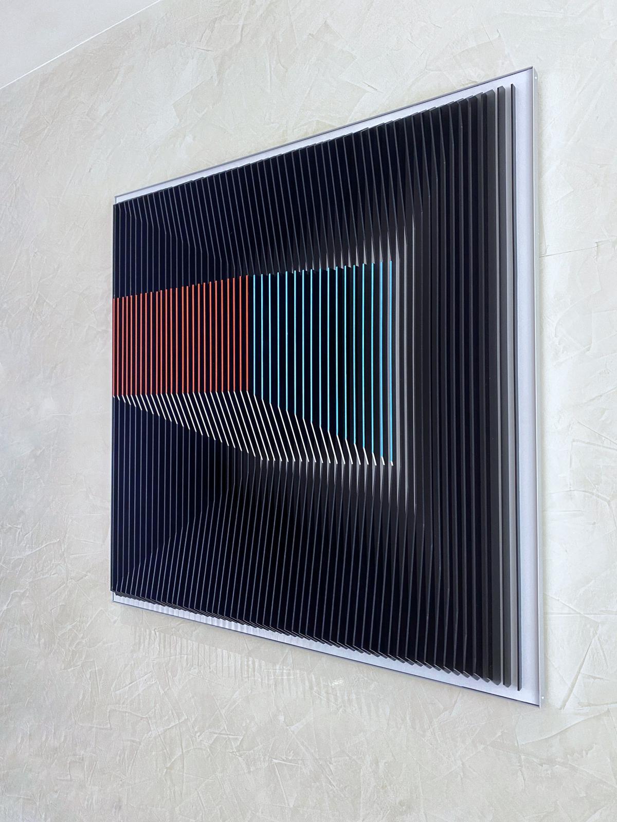 J. Margulis - Displaced Illusion IX - kinetic wall sculpture 