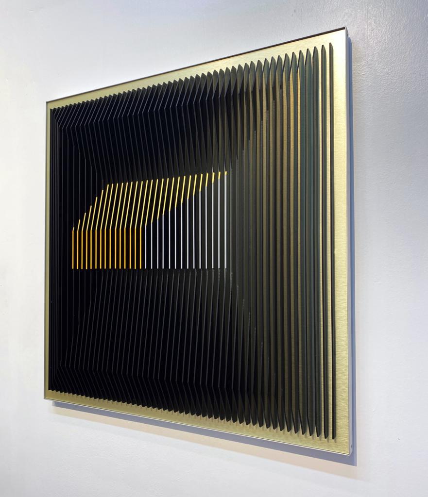 J. Margulis – Gold Illusion – kinetische Wandskulptur im Angebot 6