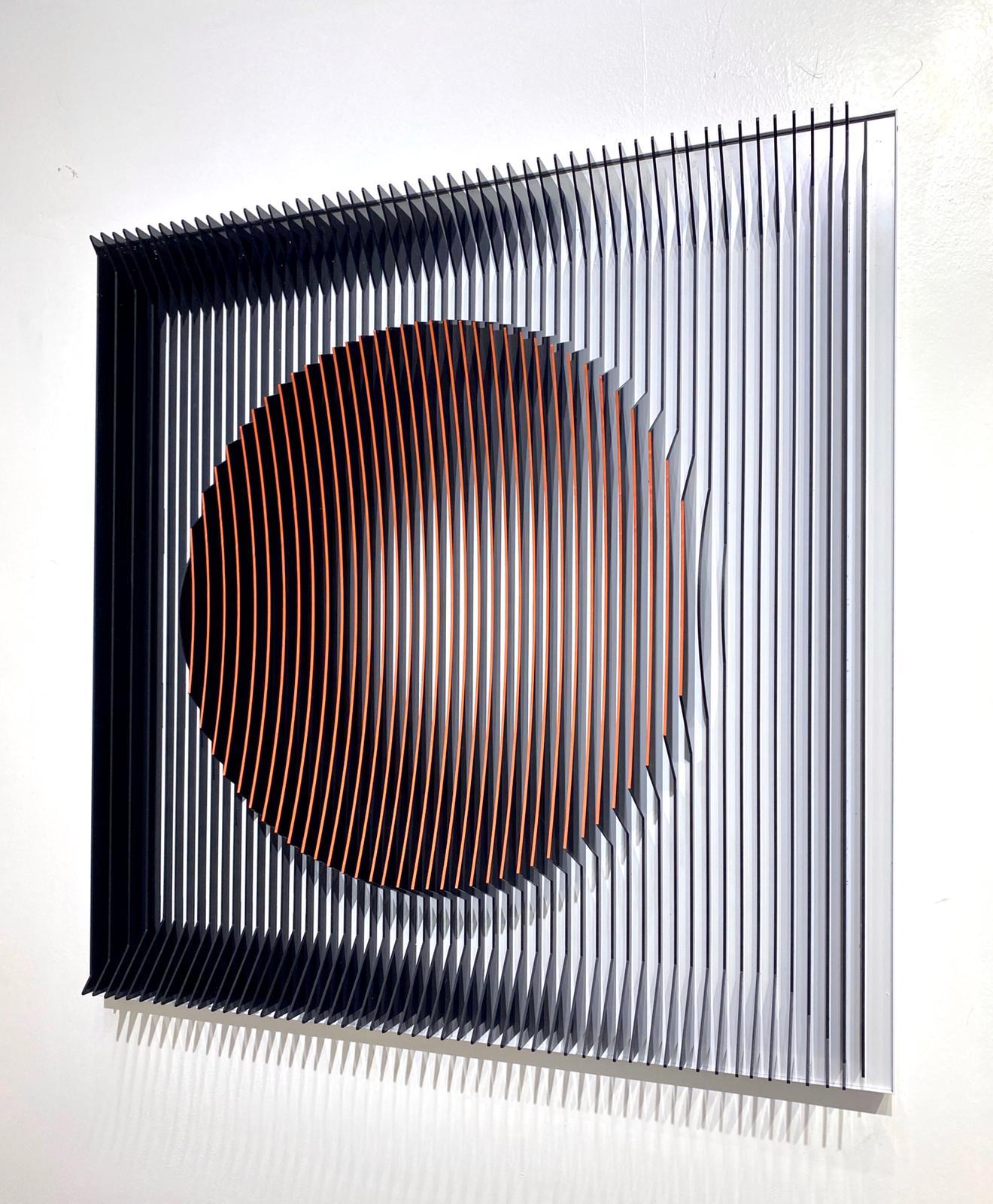 J. Margulis - Orange moon - kinetic wall sculpture 1