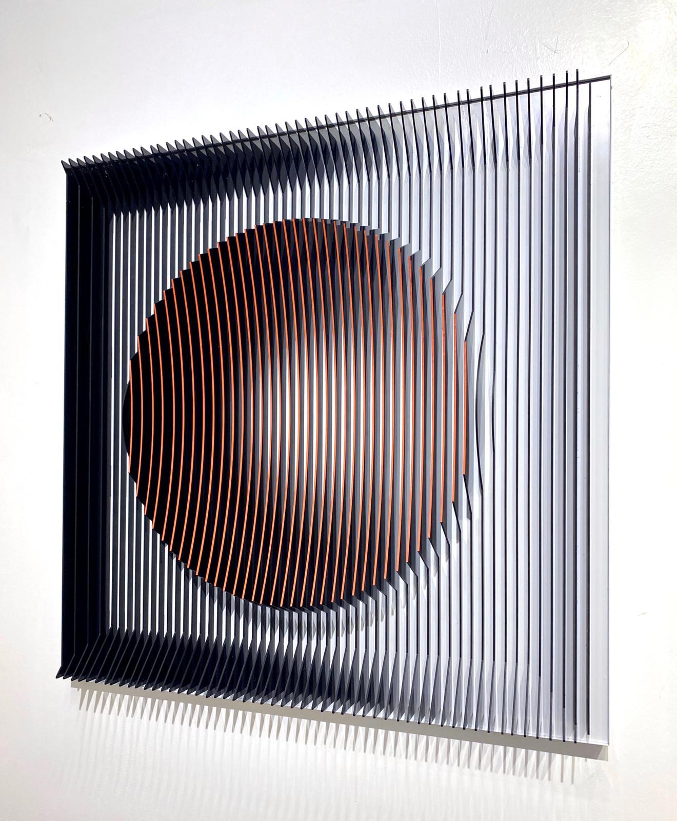 J. Margulis - Orange moon - kinetic wall sculpture  1