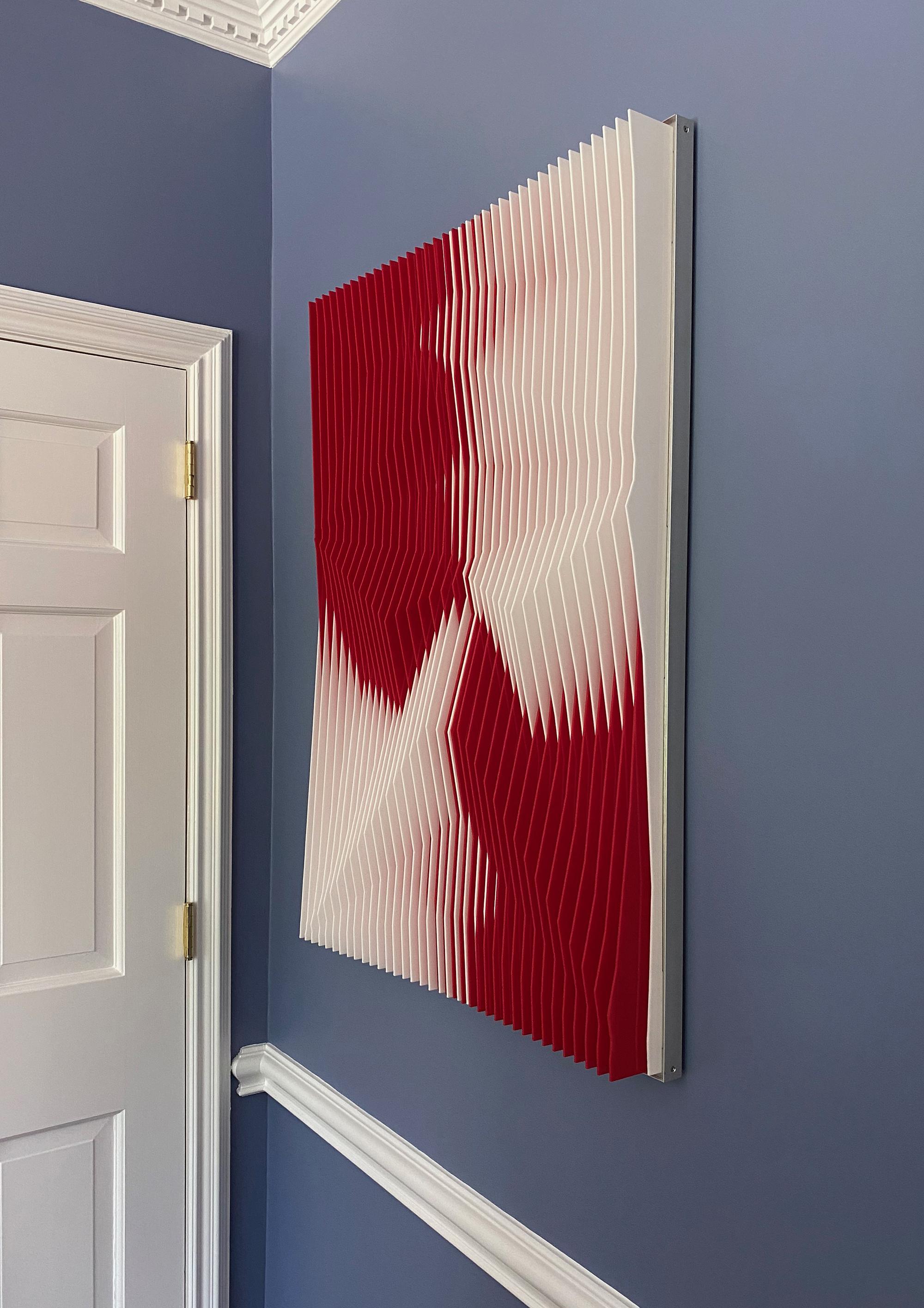 'Juxtapos Red & Grey', Kinetic Wall Art For Sale 8