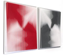 'Juxtapos Red & Grey', Kinetic Wall Art