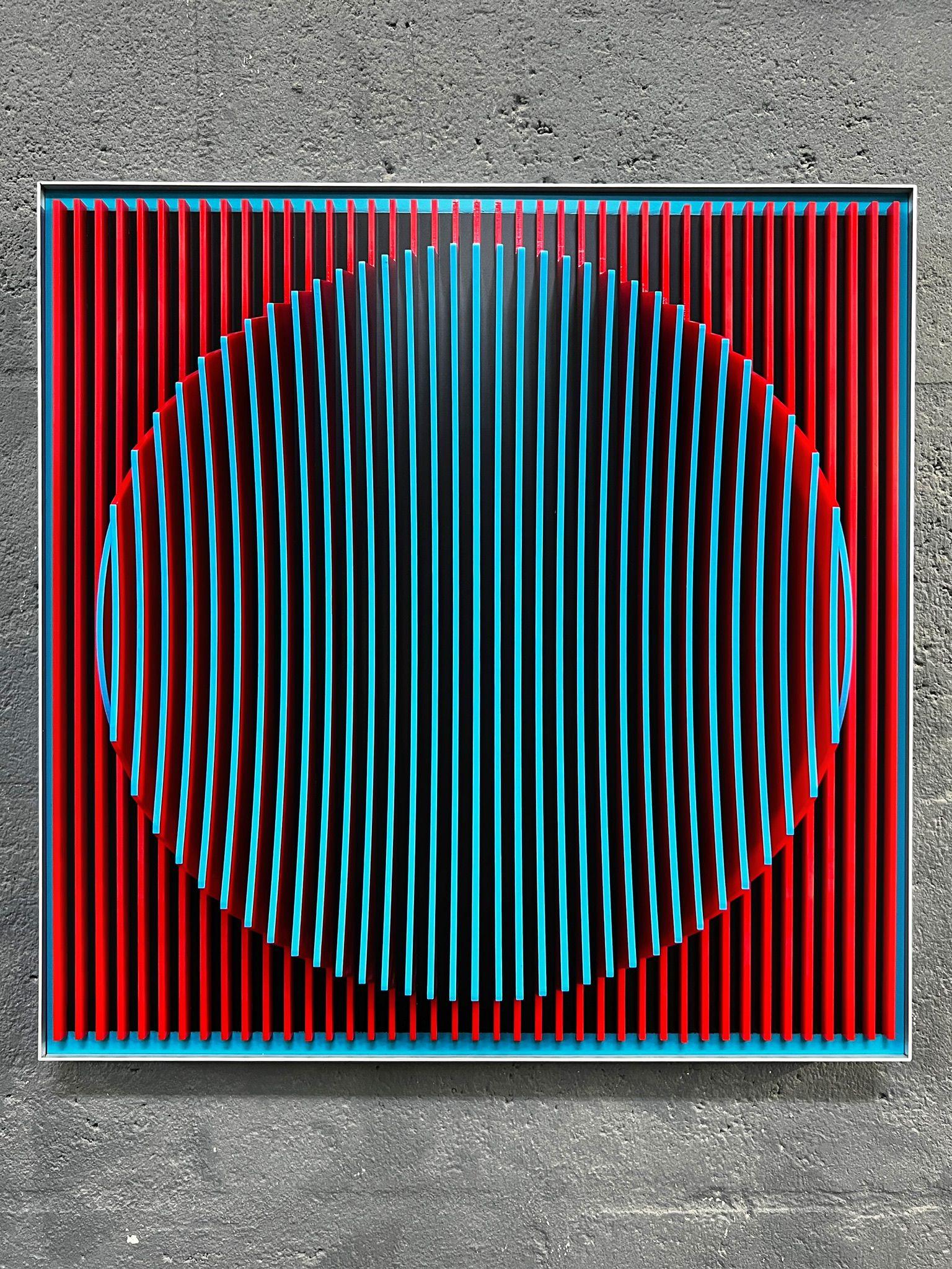 Jose Margulis Abstract Sculpture – Mini-Mond 1.5 – J. Margulis – kinetische Wandskulptur 